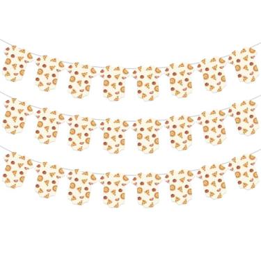 Imagem de Faixa de roupas de chá de bebê para pizza - faixa de decoração de body de chá de bebê com estampa de tomate pizza, gênero de culinária de pizza revelar material de festa neutro, suprimentos de