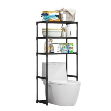Imagem de Armario organizador para banheiro, com 3 prateleiras em plástico e estrutura em ferro. Nas cores preto, ou branco. (Branco)