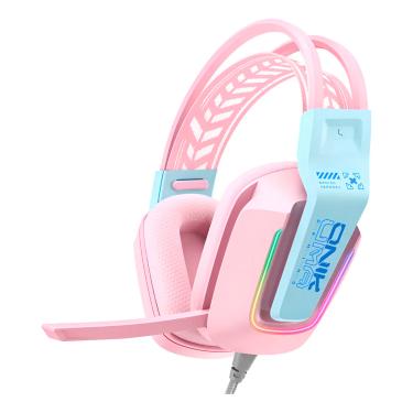 Imagem de Fone de Ouvido Gamer Headset Profissional Rosa LED