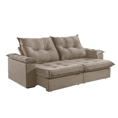 Imagem de Sofá 3 Lugares Retrátil 230cm Pillow Top Reclinável Bege