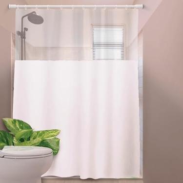 Imagem de Cortina de Box Banheiro Vinil com Ganchos – Cortina para Box Impermeável e Fácil de Limpar (SAIA BRANCO)