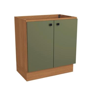 Imagem de Balcão Kappesberg Pixel 2 Portas Canela/verde Frevo 80cm