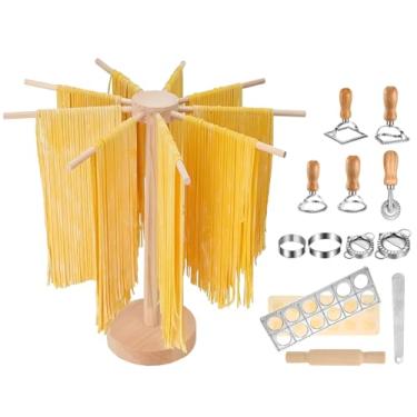 Imagem de Conjunto de 14 Peças para Fazer Massas com Prateleira de Secagem de Massas, Kit de Fabricação de Massa, Ferramentas para Fazer Massas, Conjunto de Cortadores de Macarrão Ravioli