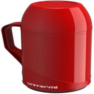 Imagem de Garrafa para agua com revestimento interno de vidro, vermelha, 500ml, isolada, otima