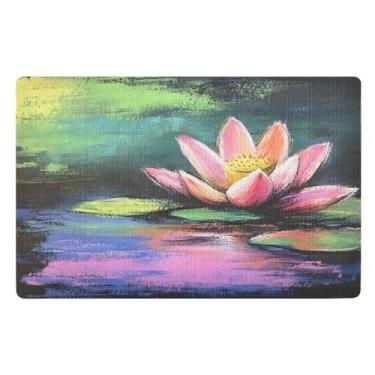 Imagem de Joisal Lotus Water Tapetes de porta internos para entrada de casa tapete de boas-vindas antiderrapante, tapetes de entrada internos 81 x 50 cm