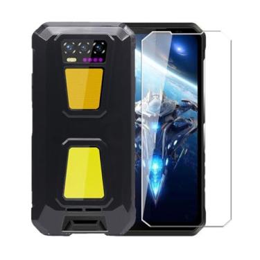 Imagem de WDMYLFTW Capa para Oukitel WP58 Pro + película protetora de tela de vidro temperado - Capa protetora de TPU (preta)