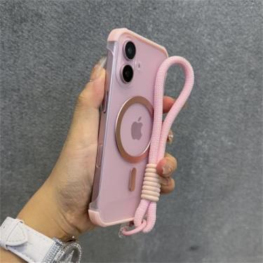 Imagem de Capa de celular magnética transparente fosca, ultrafina e sem moldura para iPhone 15, 12, 13, 14, 16 Pro Max Plus, capa rígida, rosa, para iPhone 12