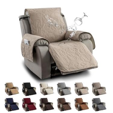 Imagem de YUEANG Capa de cadeira reclinável 100% impermeável, capas de cadeira reclinável para cadeira reclinável, de tecido antiderrapante, capa de sofá para sala de estar, para animais de estimação e crianças