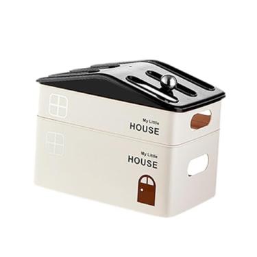 Imagem de IEUDNS Caixa organizadora para roteador, ocultador de régua de tomadas, suporte multifuncional criativo para gerenciamento de cabos em salas de estar, Dupla Camada