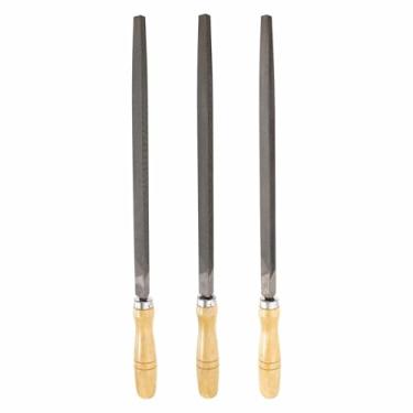 Imagem de HARFINGTON 3 peças, lixa triangular, grossa, média/fina, 30,5 cm, dentes de corte duplo, aço de alto carbono, lixa de madeira para remoção de rebarbação de madeira de metal
