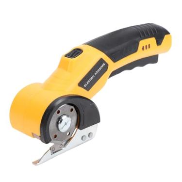 Imagem de Zopsc Tesoura Elétrica Recarregável, Cortador Tecido Papelão Sem Fio Com Luz LED, Lâmina Liga SK5, Interruptor Duplo, Alça Ergonômica, para Artesanato Em (com 2 peças de lâminas de 1,5 mm de