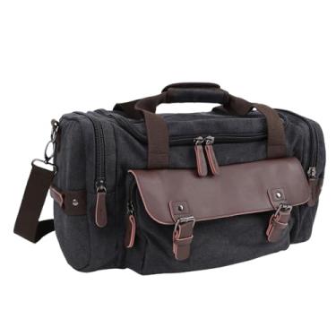 Imagem de ZJchao Bolsa de Viagem para Viagens, Mochilas de Viagem, Lona à Prova de água, Bolsa de Bagagem de Grande Capacidade Com Vários Métodos de Transporte para Negócios Em Viagens Curtas (Preto)