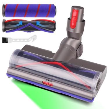 Imagem de Laymi Substituição da cabeça de escova para peças de vácuo Dyson V7 V8 V10 V11 V15 SV10 SV11 SV12 SV14, acessórios de piso rígido, cabeça de acionamento direto com faróis de LED e barra de escova de