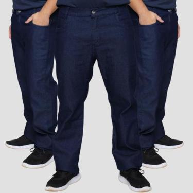 Imagem de Kit 3 Calça Jeans Masculina 58 ao 62 Plus Size Lycra - GIP ECOMMERCE, 