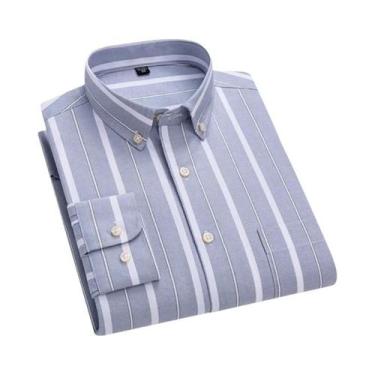 Imagem de Camisa Oxford Slim Fit Masculina De Manga Longa 100% Algodão Luxuosa C