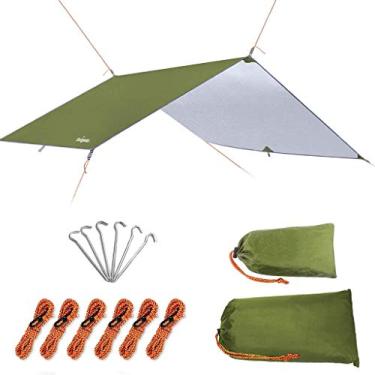 Imagem de Unigear Lona para acampamento, proteção UV, impermeável e leve para acampamento, mochila e aventura ao ar livre (verde, 3 x 4 m)