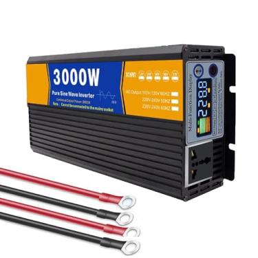 Imagem de 72v to 120v,Inversor de Energia Solar 12V para 220V, Baixa Frequência, 3000W (Pico), Onda Senoidal Pura, Inversor DC 12V-72V para AC 120V/220V, Conversor Solar com Ecrã LED e Tomadas AC