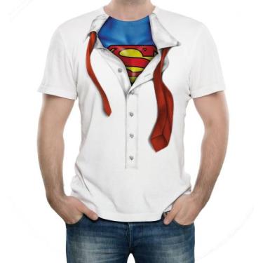 Imagem de Camiseta ou Baby-look Disfarce Super Homem Super Man, Branco, G
