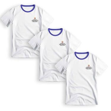 Imagem de Kit 3 Camiseta Uniforme Escolar Prefeitura São Paulo Juvenil - Sete Se