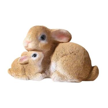 Imagem de KiBcsLic Estátua de, Escultura de, Coleção de Decoração de Páscoa Fofa, Estatueta de em Resina para Sala de Estar, Pátio, Área, Marrom