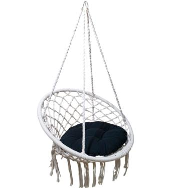 Imagem de Rede Cadeira Balanço Suspensa Teto Casa Varanda Quintal Jardim Sacada Terraço Area Lazer Externa Algodao Confortavel