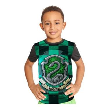 Imagem de Camiseta Infantil Sonserina Slytherin Harry Potter Ref:110 - smoke, Pr