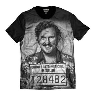 Imagem de Camiseta El Patron Preso Cartel Medelin Masculina - Di Nuevo, Preto, M