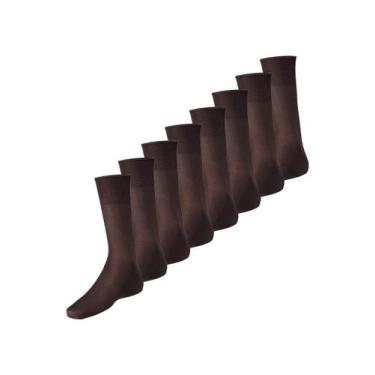 Imagem de Kit com 8 Pares de Meias Social Meianyl 6002-001, Marrom