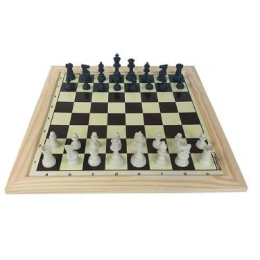 Imagem de Jogo de Xadrez Tabuleiro Serigrafado casas 5x5 cm + Pçs Rei 10 cm - Ni
