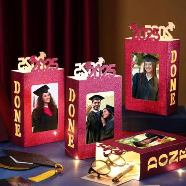 Imagem de Decorações de mesa de formatura, molduras para fotos com luzes LED x4 