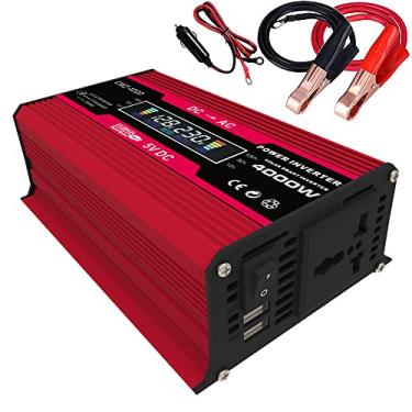 Imagem de Inversor de Seno Modificado 4000W Potência Pico 300W Nominal Conversor 12V para AC 220V Display LED Carregador Energia Carro Alta Frequência com 2 Portas USB Tomada