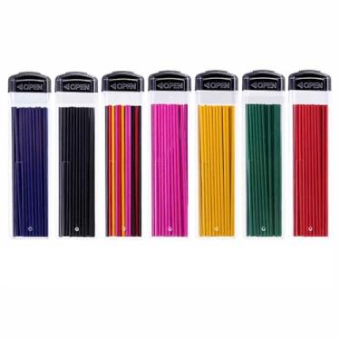 Imagem de MROOFUL 210 peças de grafite mecânico colorido de 1,3 mm, 6 cores, 7 caixas, refis de 1,3 mm, preto, azul, vermelho, amarelo, rosa, verde, arte, desenho, escrita, ferramenta de marcação para