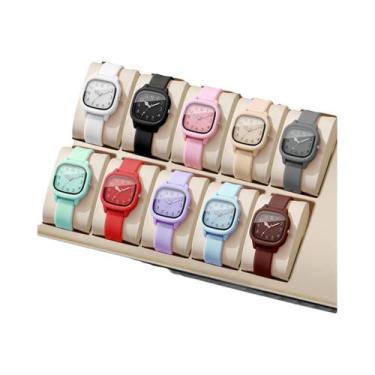 Imagem de Relógio De Pulso Feminino De Moda Com Mostrador Quadrado E Pulseira De