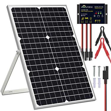 Imagem de Kit de painel solar Solperk 30 W 12 V, mantenedor de carregador de bateria solar + controle à prova d'água + suporte de montagem ajustável para barco, carro, trailer, motocicleta, Marine Automotive