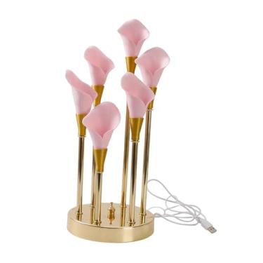 Imagem de Generic Luminária Noturna de Flor para Quarto, Lâmpada Decorativa LED com Alimentação USB, para Mesa de Cabeceira ou Mesa de Cabeceira, com 3 Níveis de Brilho