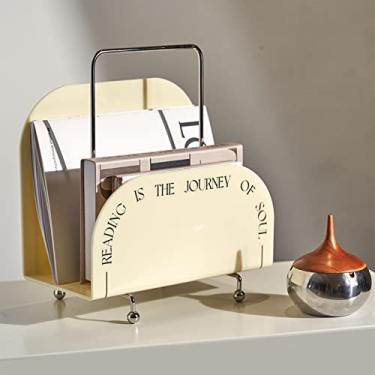 Imagem de ZDJZMGZ Suporte de arquivo de revista de mesa de acrílico, organizador de pastas de literatura, estante de livros de espaço de trabalho, suporte de exibição de revistas de escritório em casa