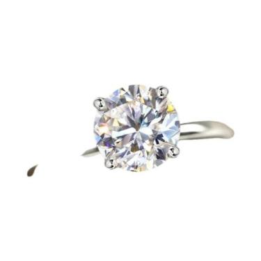 Imagem de Anel Feminino De Prata Esterlina 925 Com Zircônia 1-3 Quilates Redondo