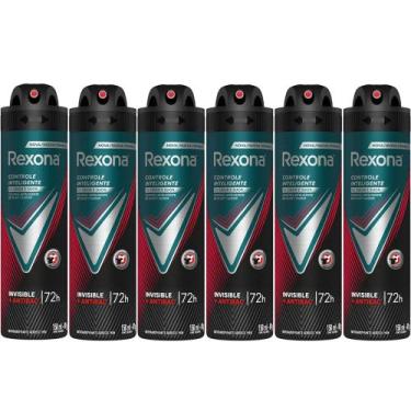 Imagem de Kit Desodorante Aerosol Rexona Antibacterial+Invisible Men 150ml - 6 U