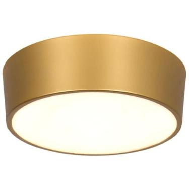 Imagem de Luminária Dourada Sobrepor Lustre Plafon P/ 4 Lâmpadas Metal Teto Bivo