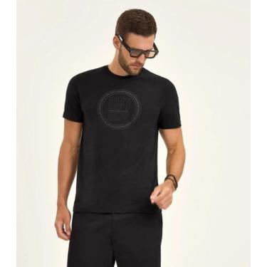 Imagem de Camiseta Masculina Manga Curta Meia Malha Diametro Preto, P, Preto