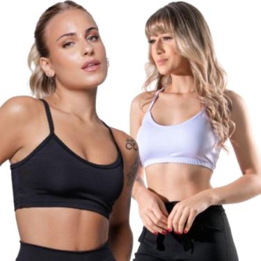 Imagem de KIT 2 Top Fitness Alça Fina Serra e Mar Modas Nadador Roupa Para Academia Treino Moda Feminina-Feminino