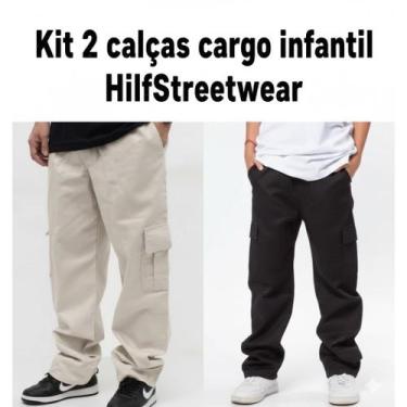 Imagem de Kit Calça Cargo Infantil 100% Algodão em Sarja/Jeans - NoBrand, Kit ca