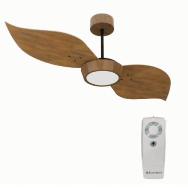 Imagem de Ventilador de Teto Com Controle Remoto Natuvent Flower Led 2 Pás Madeira Imbuia 6500k Branco Frio 220v