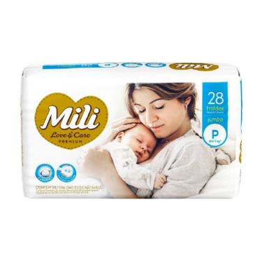 Imagem de Fralda Descartável Mili - Love &amp; Care Tam P Pacote c/ 28