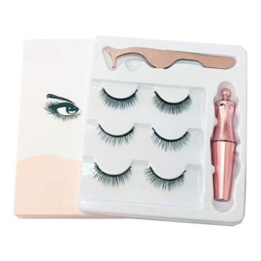 Imagem de Modelo Mais Natural com 3 PARES de Cílios Postiços Magnéticos + Delineador + Aplicador