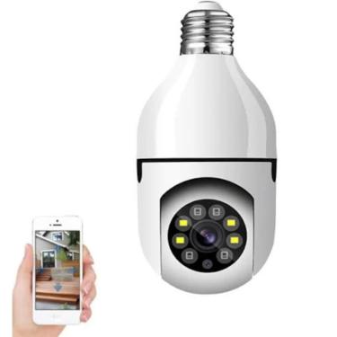 Imagem de Câmera Lâmpada Wi-Fi 1080p com Giro Panorâmico e Visão Noturna