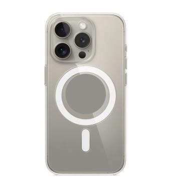 Imagem de Case Clear Magnético Transparente Compatível IPH 15 Pro Max – Proteção de Câmera, Ultra Slim, Compatível com Bases de In