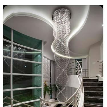 Imagem de Lustre De Cristal Legí­timo Pé Direito Duplo 3 Metros