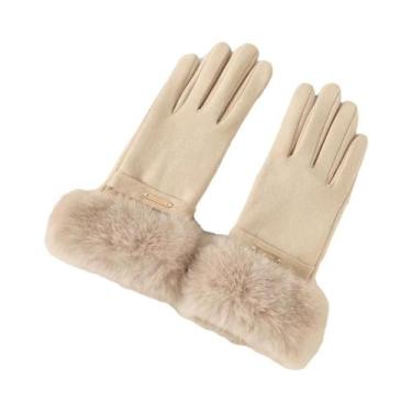 Imagem de Luvas Femininas De Inverno Com Tela Sensível Ao Toque, Forradas De Vel