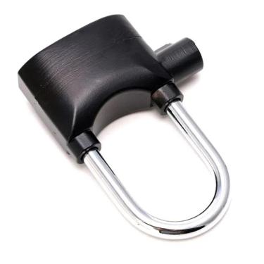 Imagem de Cadeado Grande Com Alarme Sirene Segurança Anti Furto 110db Som Alto